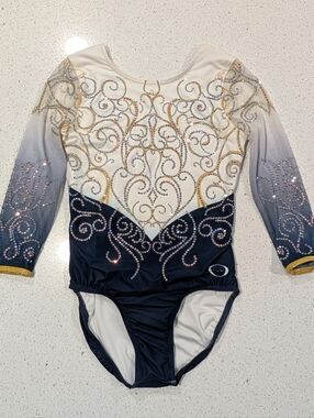 ATHLETE WORN Ozone gymnastics Leotard AM Medium SWAROVSKI Elite Competition Team